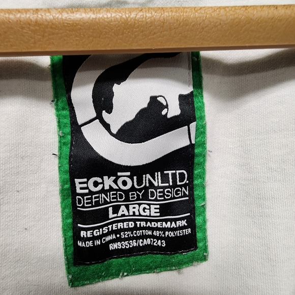 Ecko UNLIMITED Men's Large White & Green jacket/sweatshirt. - Picture 3 of 7